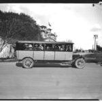 Analy High School Bus No. 1 parked in front of the Analy High School with students on board. Circ. 1920’s