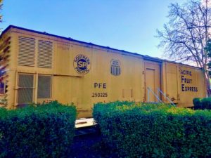 Train car containing archives for West Sonoma County